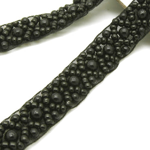 BLACK BEADED TRIM - sarahi.NYC