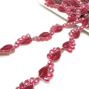 PINK PAISLEY RHINESTONE TRIM - sarahi.NYC