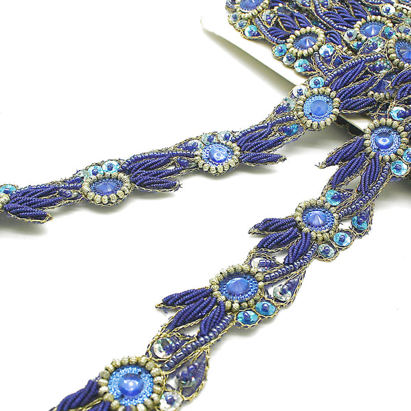 BLUE GEM SEQUIN TRIM - sarahi.NYC