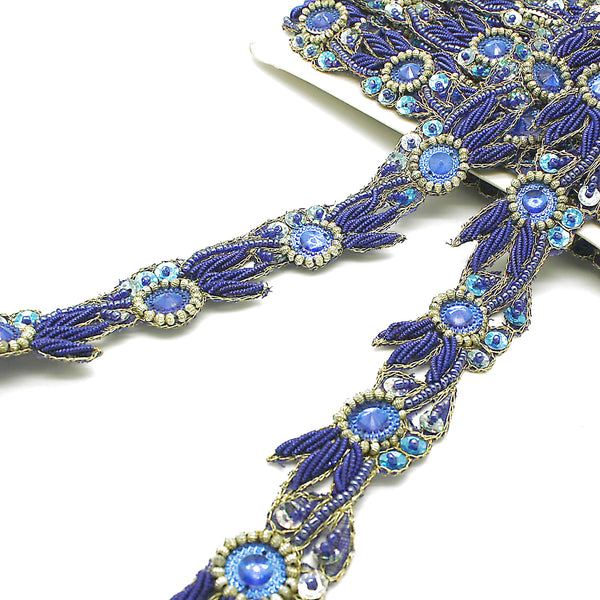 BLUE GEM SEQUIN TRIM - sarahi.NYC