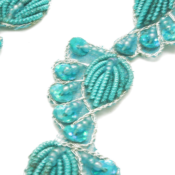TURQUOISE PAISLEY SEQUIN TRIM - sarahi.NYC