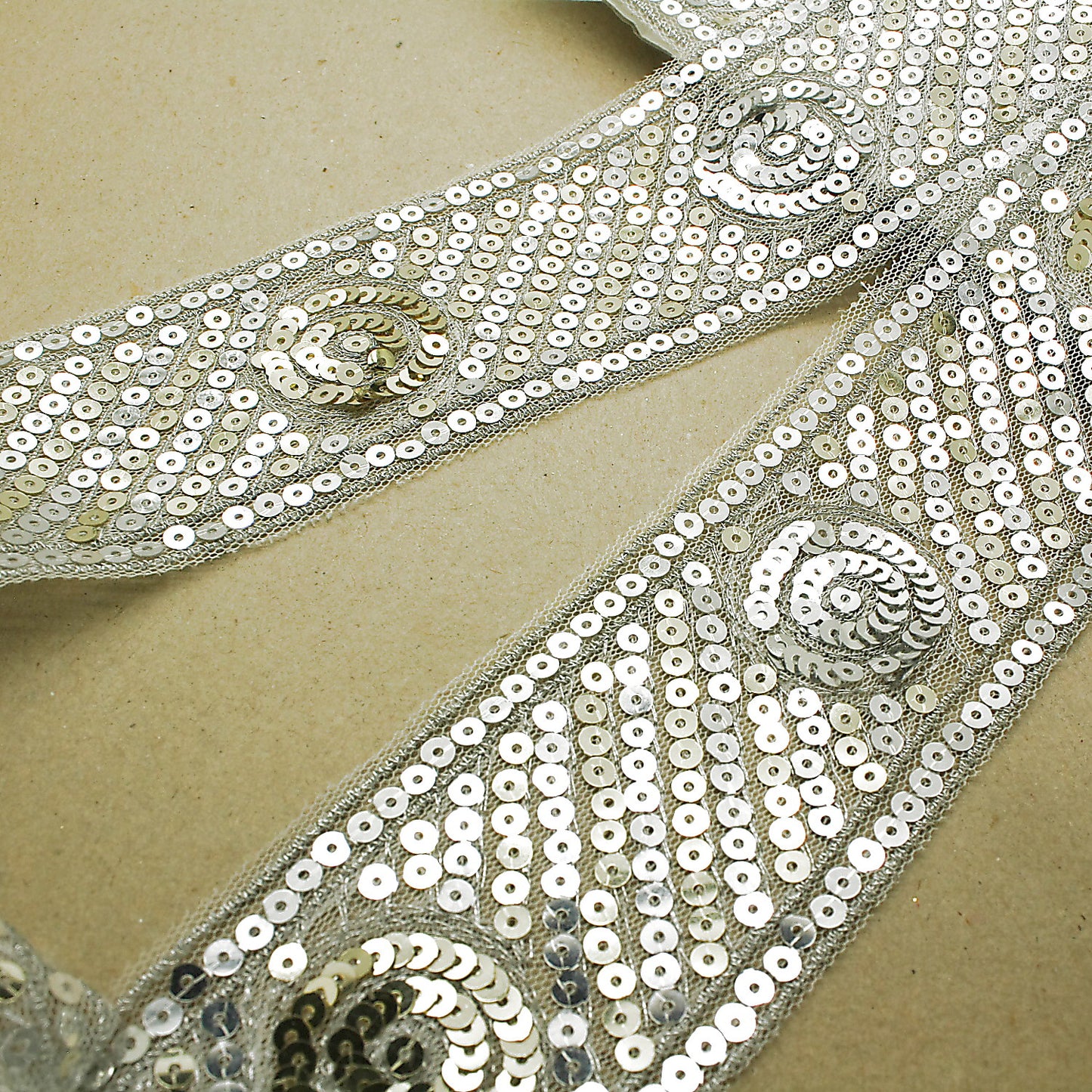 WHITE GOLD SEQUIN RIBBON TRIM - sarahi.NYC