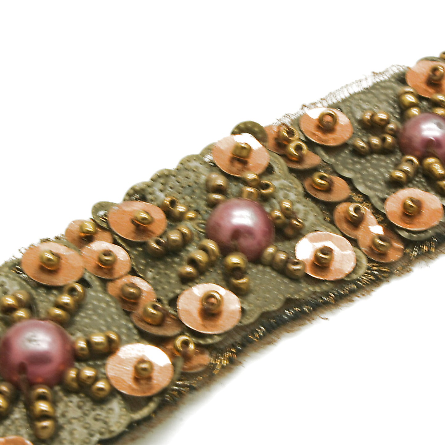 BROWN BRONZE METAL SEQUIN TRIM - sarahi.NYC