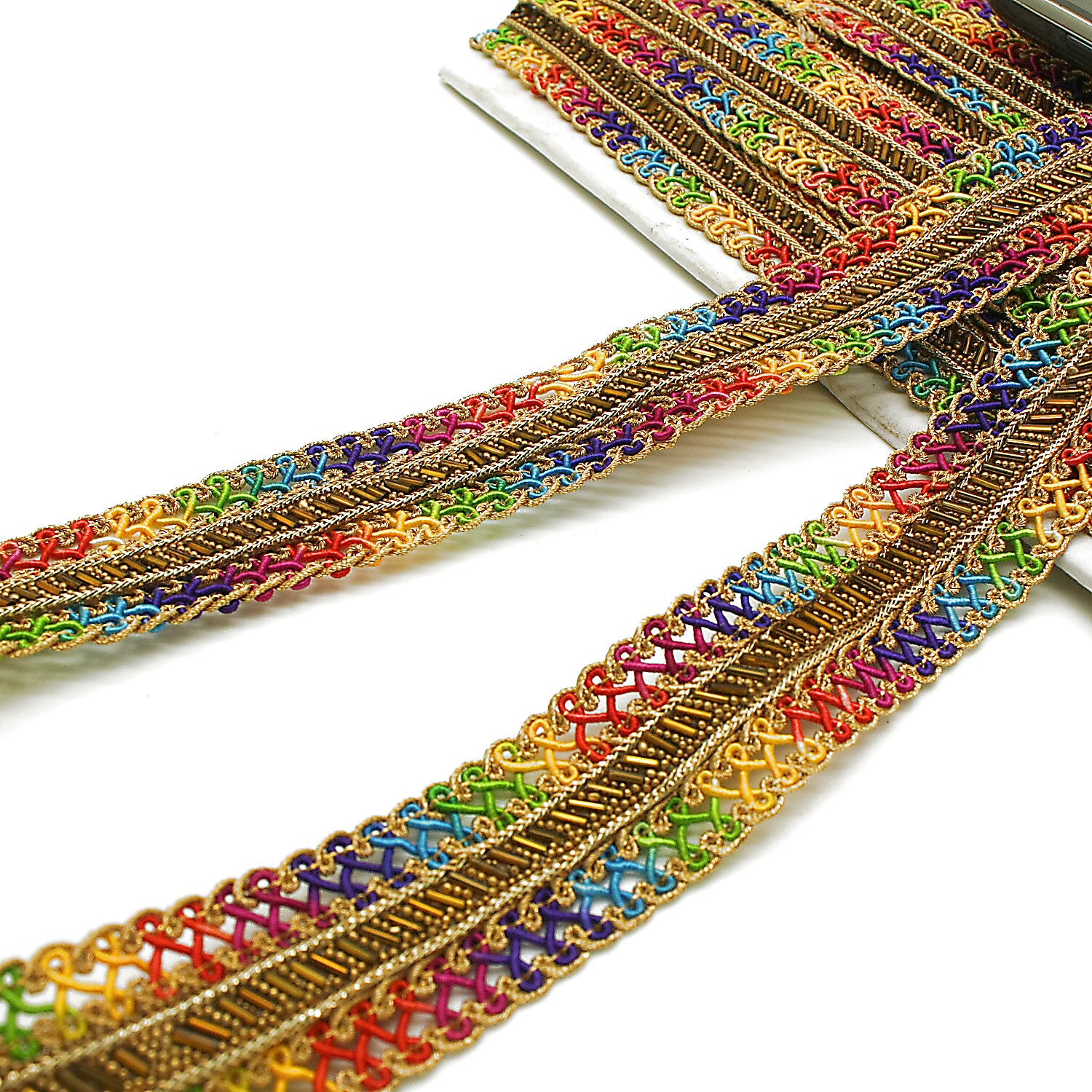 MULTICOLOR BEADED TRIM - sarahi.NYC