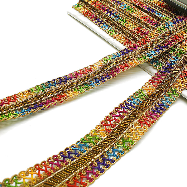 MULTICOLOR BEADED TRIM - sarahi.NYC