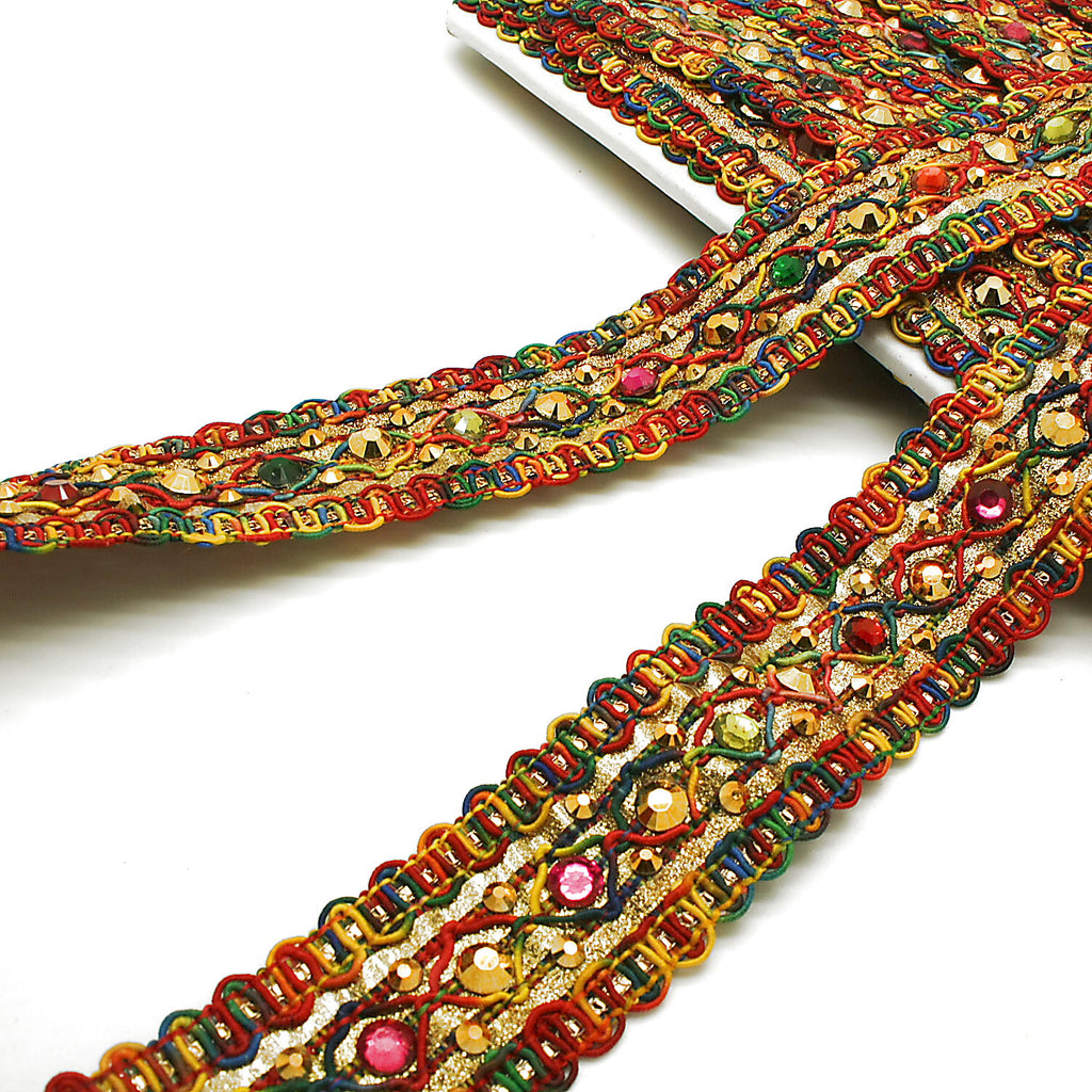MULTICOLOR  RHINESTONE RIBBON TRIM - sarahi.NYC