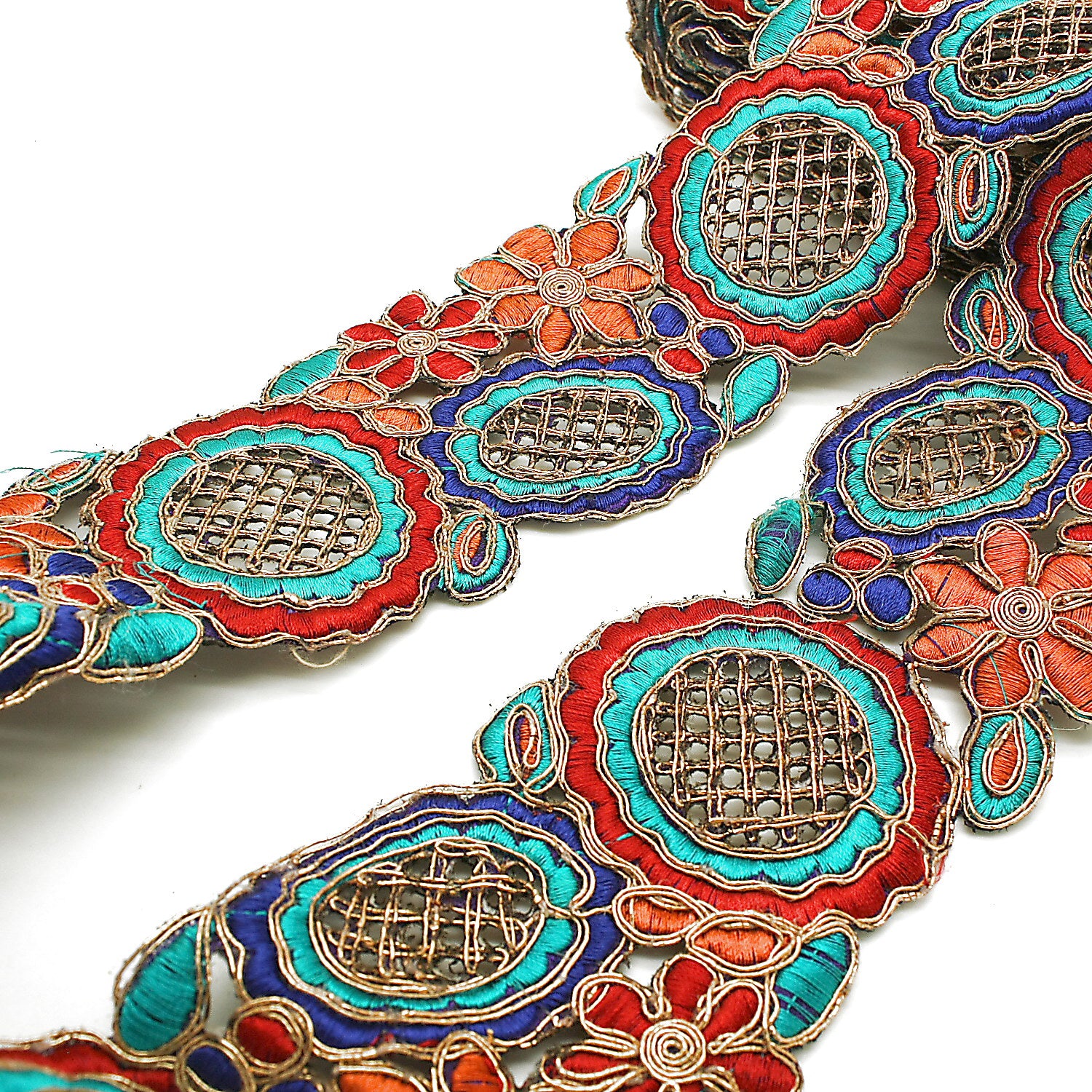 MULTICOLOR EMBROIDERED TRIM - sarahi.NYC