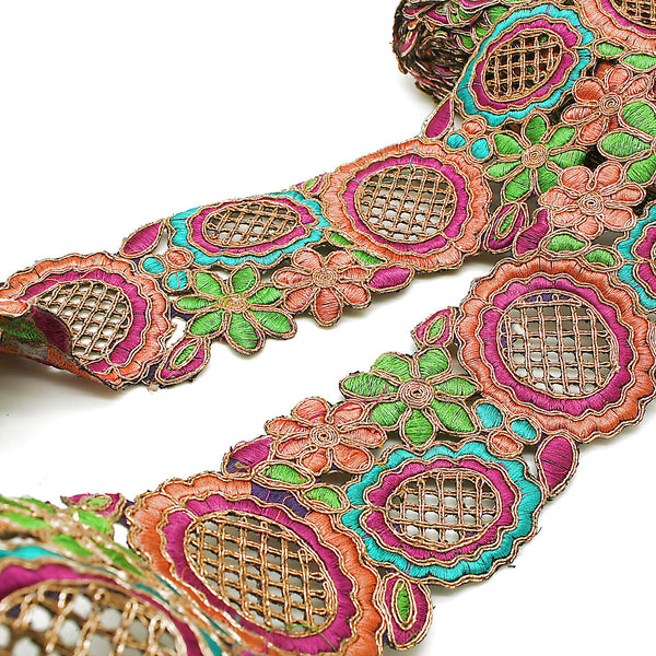 MULTICOLOR EMBROIDERED TRIM - sarahi.NYC