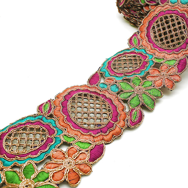 MULTICOLOR EMBROIDERED TRIM - sarahi.NYC