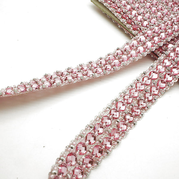 LIGHT PINK RHINESTONE TRIM - sarahi.NYC