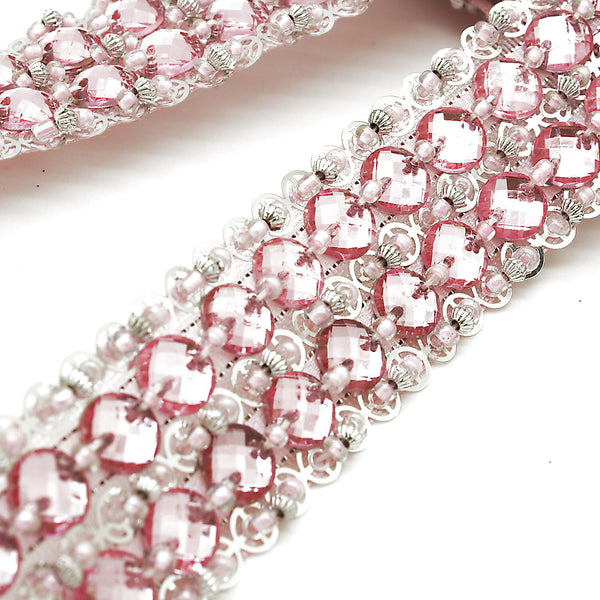 LIGHT PINK RHINESTONE TRIM - sarahi.NYC