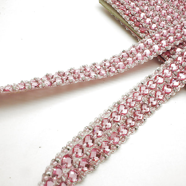 LIGHT PINK RHINESTONE TRIM - sarahi.NYC