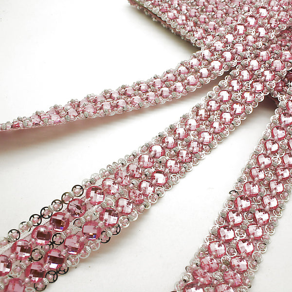 LIGHT PINK RHINESTONE TRIM - sarahi.NYC