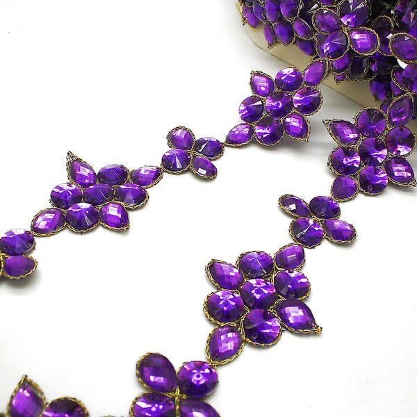 PURPLE RHINESTONE TRIM - sarahi.NYC