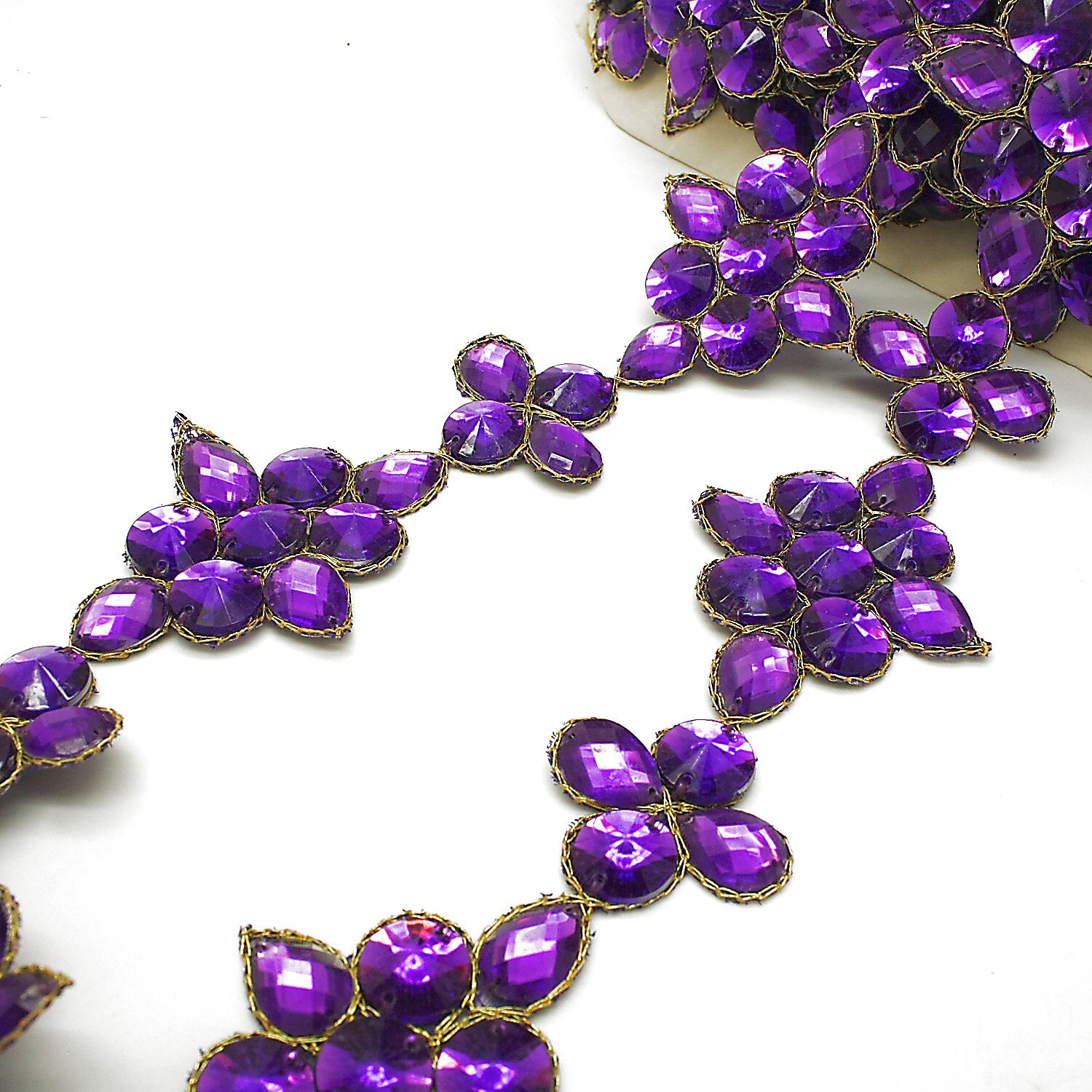 PURPLE RHINESTONE TRIM - sarahi.NYC