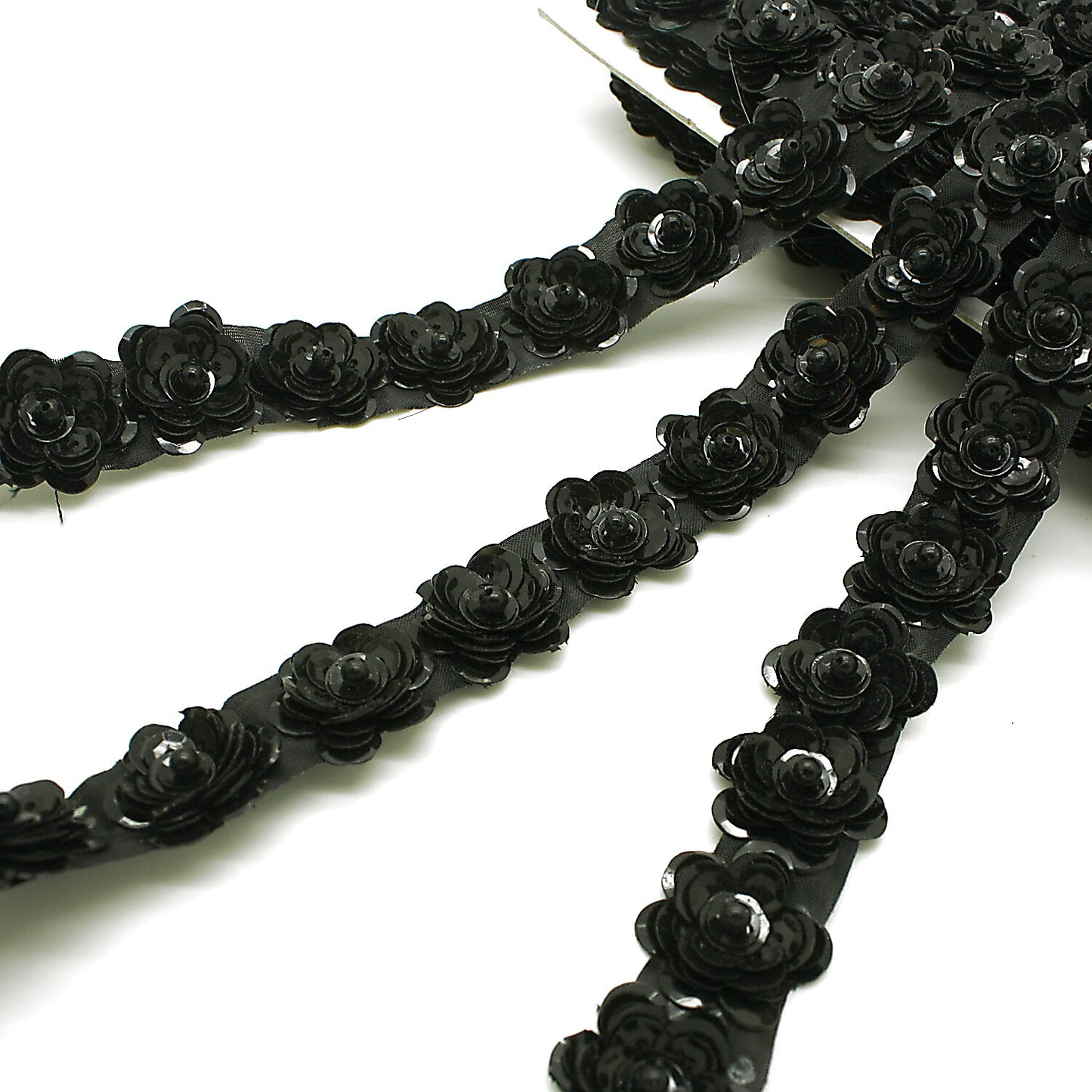 BLACK  SEQUIN FLOWER TRIM - sarahi.NYC