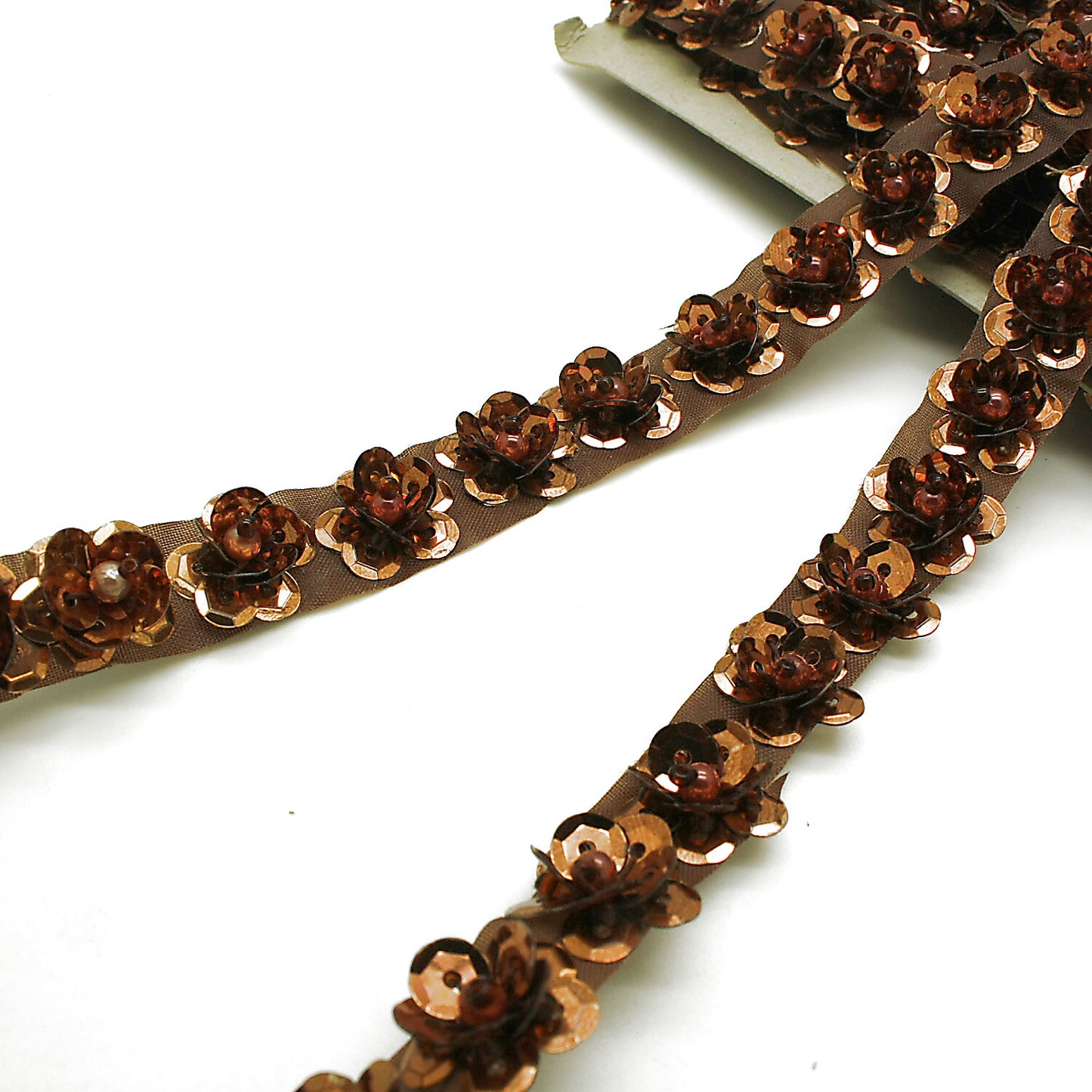 BROWN SEQUIN FLOWER TRIM - sarahi.NYC