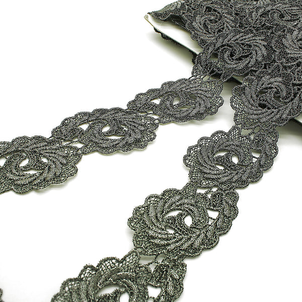 PEWTER GRAY LACE TRIM - sarahi.NYC