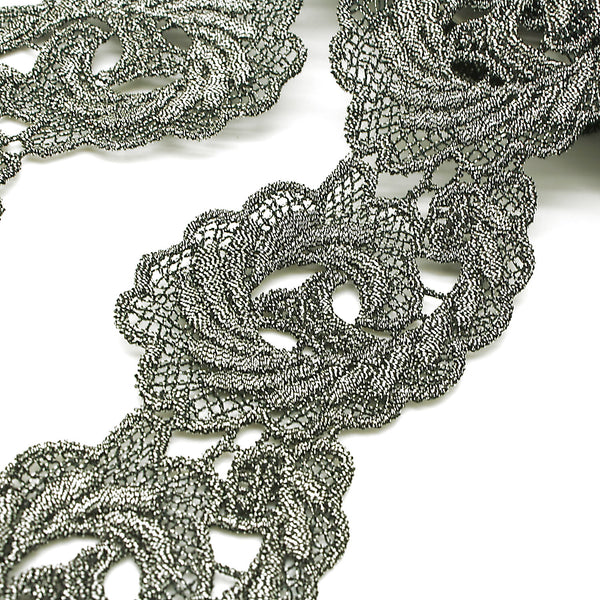 PEWTER GRAY LACE TRIM - sarahi.NYC