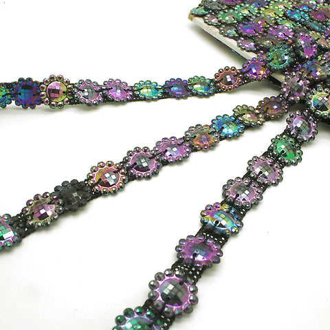 BLACK IRIDESCENT GEM TRIM - sarahi.NYC