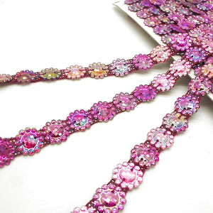 PINK IRIDESCENT GEM TRIM - sarahi.NYC