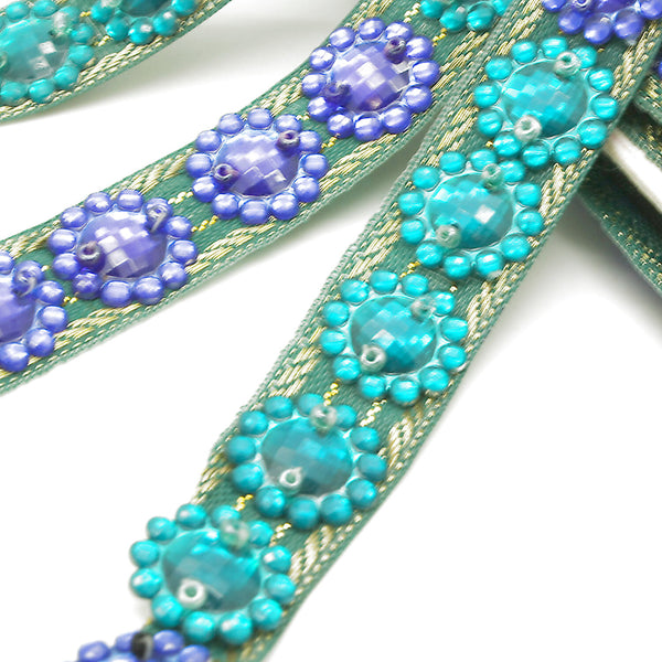 BLUE GREEN GEM TRIM - sarahi.NYC