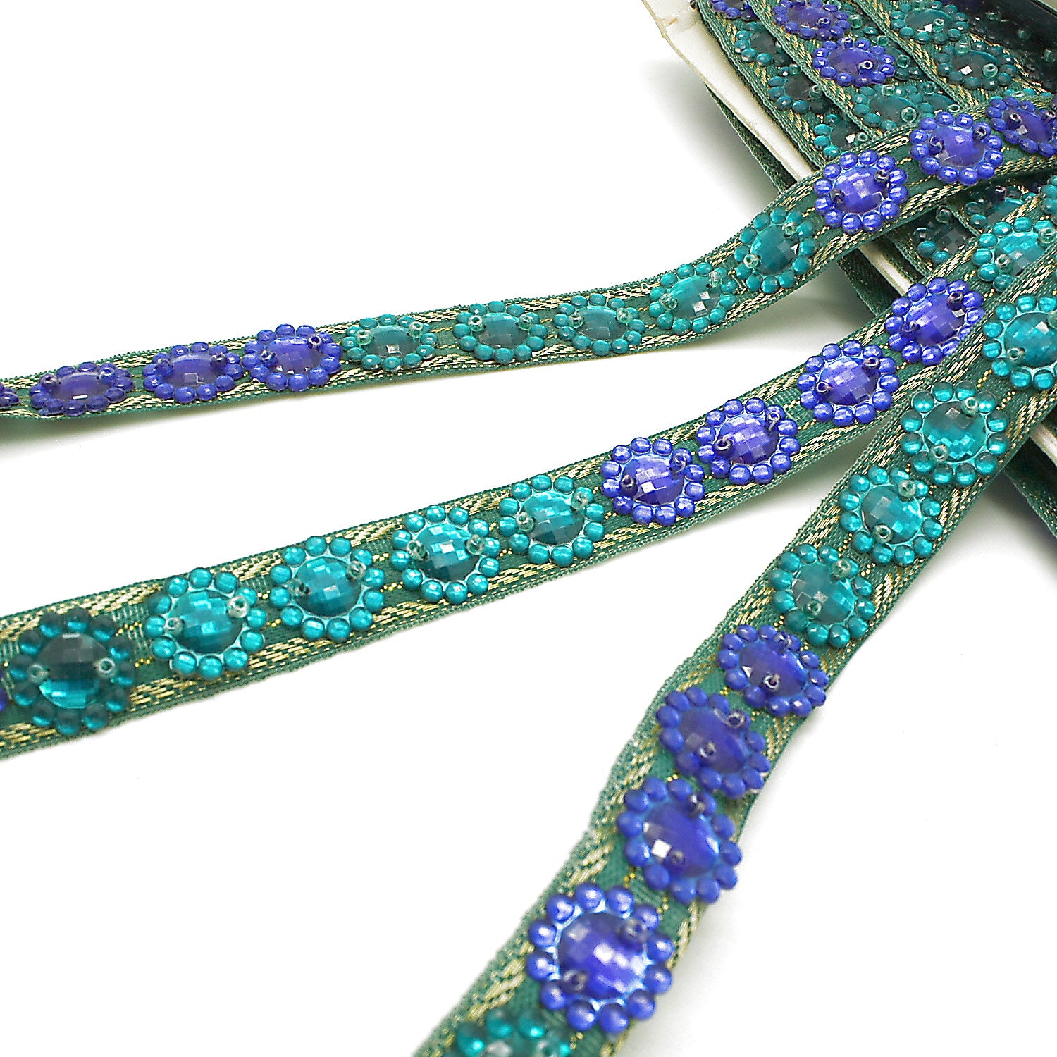 BLUE GREEN GEM TRIM - sarahi.NYC