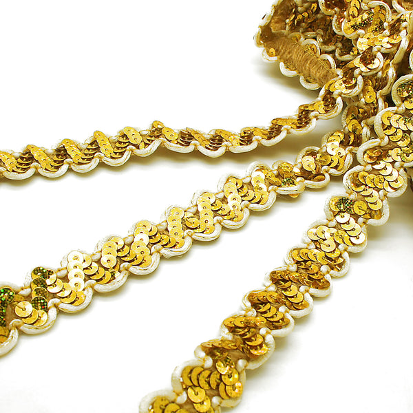 YELLOW GOLD SEQUIN TRIM - sarahi.NYC