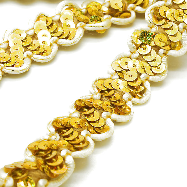 YELLOW GOLD SEQUIN TRIM - sarahi.NYC
