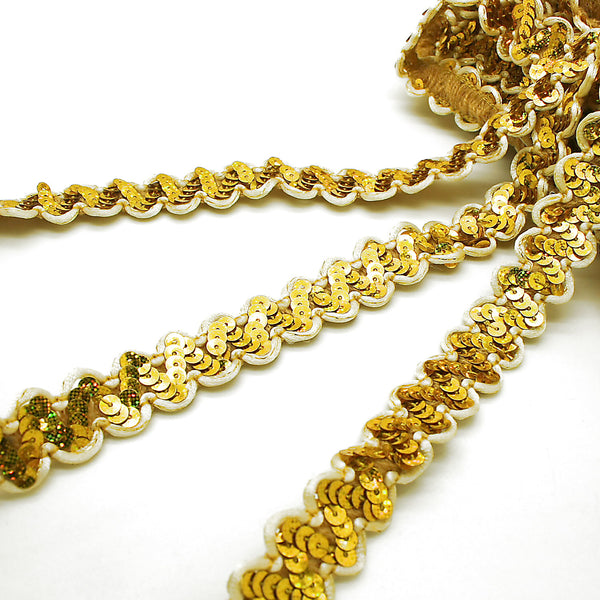 YELLOW GOLD SEQUIN TRIM - sarahi.NYC