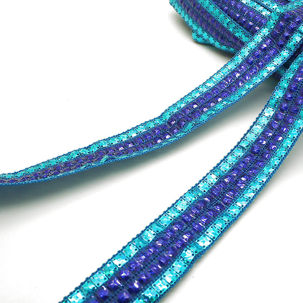 TURQUOISE BLUE METALLIC TRIM - sarahi.NYC