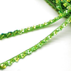 LIME GREEN SEQUIN BEADED TRIM - sarahi.NYC