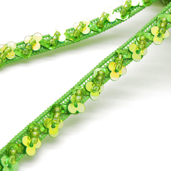 LIME GREEN SEQUIN BEADED TRIM - sarahi.NYC