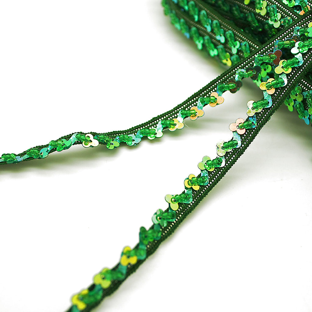 GREEN SEQUIN BEADED TRIM - sarahi.NYC