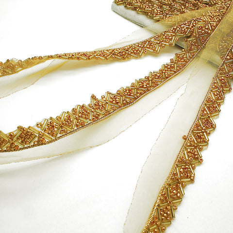 GOLD BEADED EDGING TRIM - sarahi.NYC