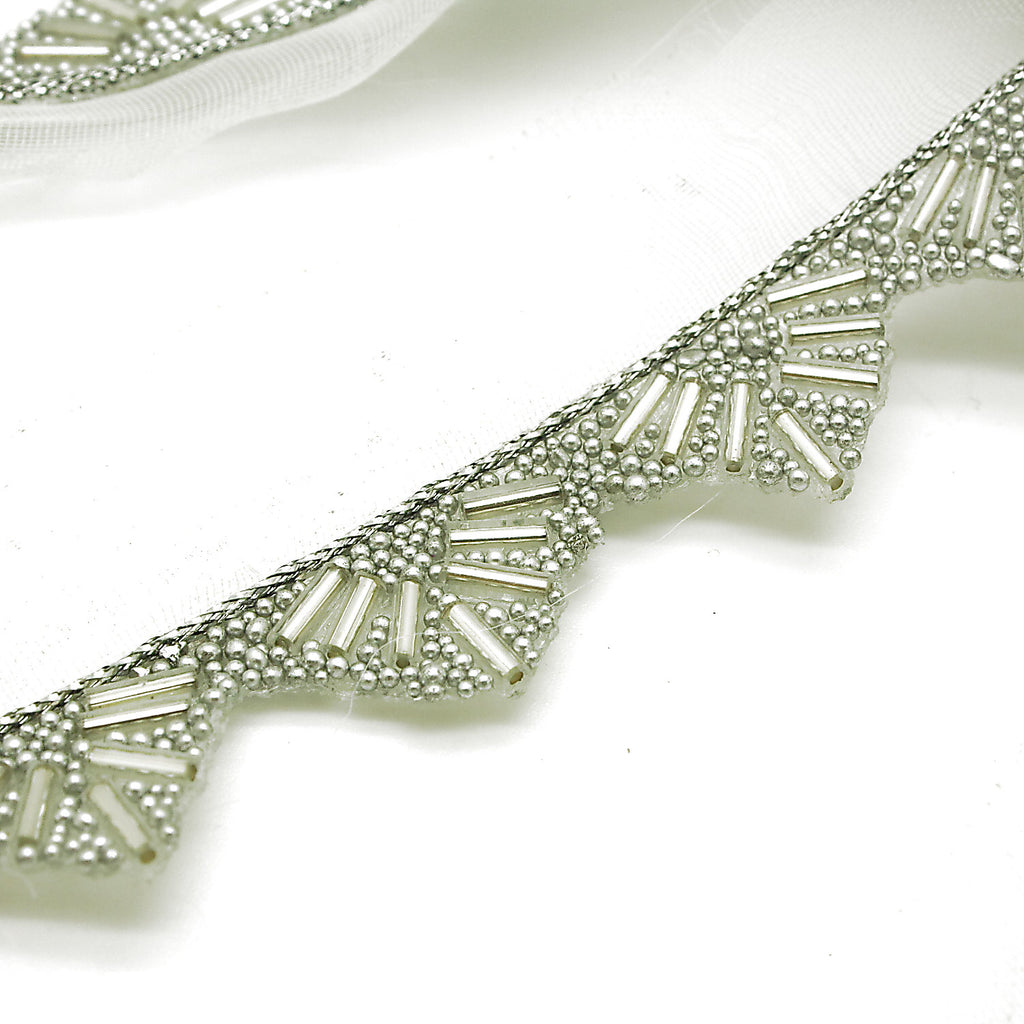 SILVER BEADED EDGING TRIM - sarahi.NYC
