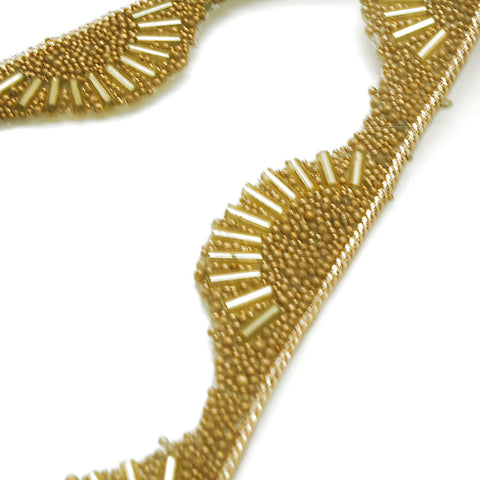 GOLD WAVE BEADED EDGING TRIM - sarahi.NYC