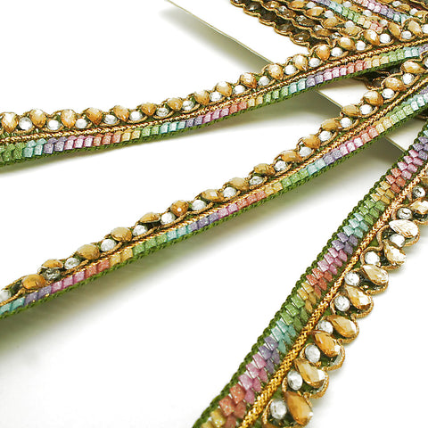 MULTICOLOR RHINESTONE EDGING TRIM - sarahi.NYC