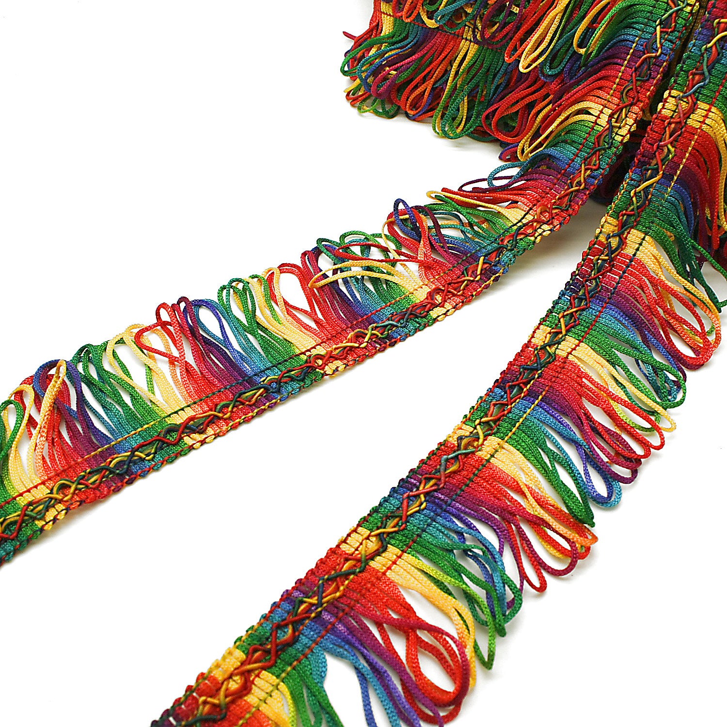 MULTICOLOR RAINBOW FRINGE TRIM - sarahi.NYC