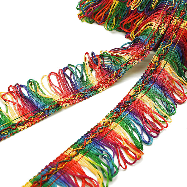 MULTICOLOR RAINBOW FRINGE TRIM - sarahi.NYC