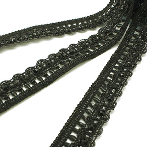 BLACK RHINESTONE EDGING TRIM - sarahi.NYC