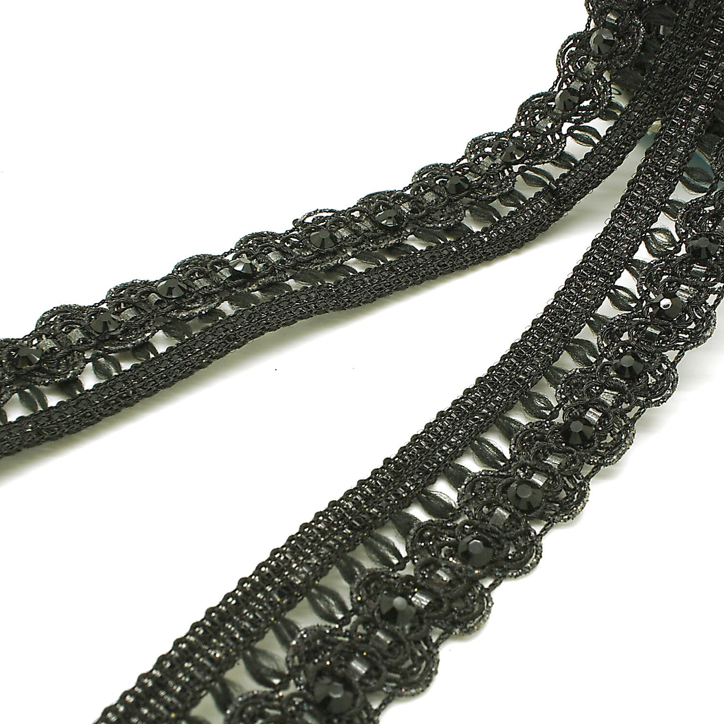 BLACK RHINESTONE EDGING TRIM - sarahi.NYC
