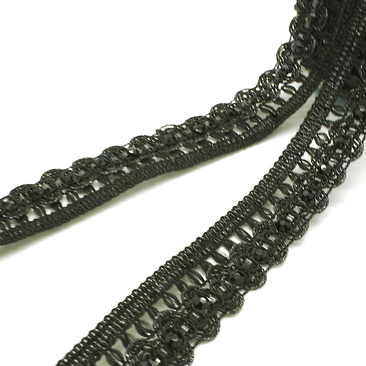 BLACK RHINESTONE EDGING TRIM - sarahi.NYC