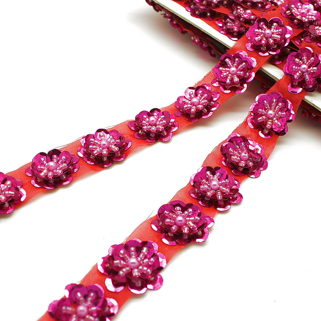 HOT PINK FLOWER TRIM - sarahi.NYC