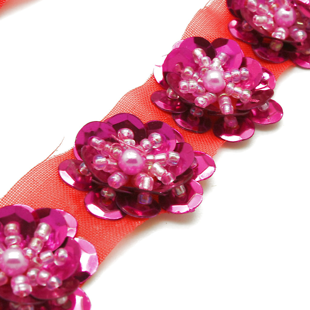 HOT PINK FLOWER TRIM - sarahi.NYC