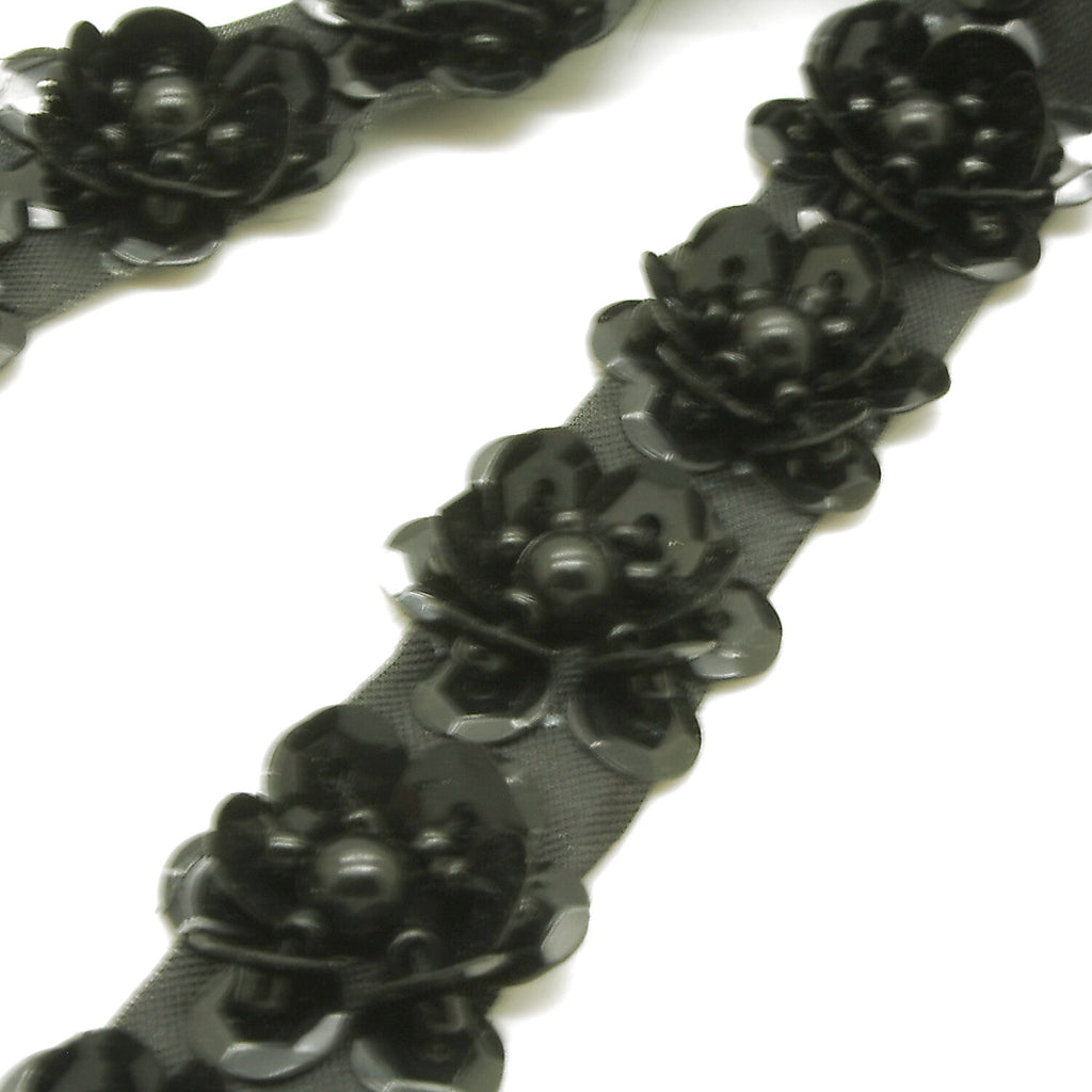 BLACK FLOWER TRIM - sarahi.NYC