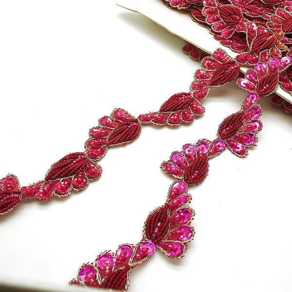 PINK SEQUIN PAISLEY TRIM - sarahi.NYC