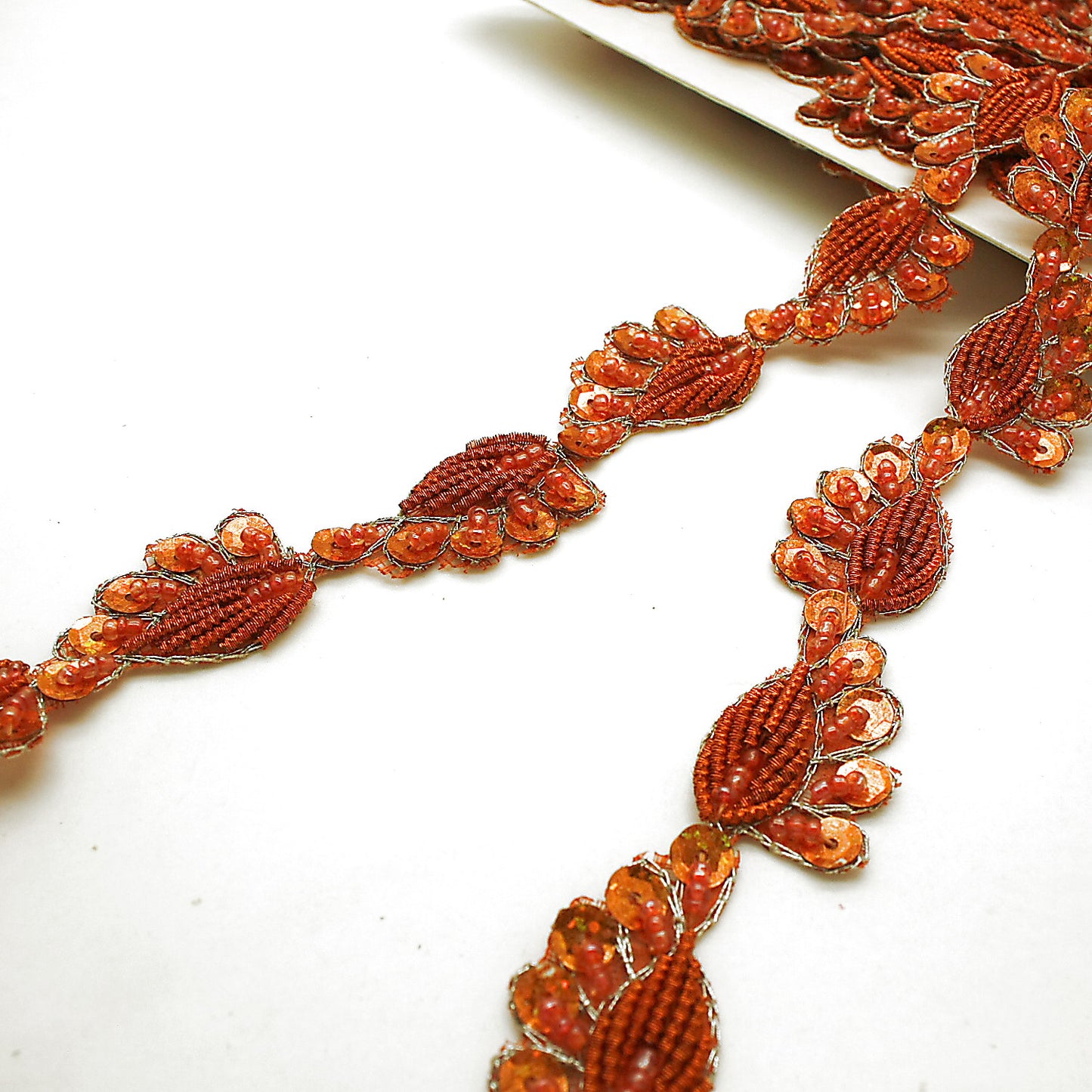 ORANGE SEQUIN PAISLEY TRIM - sarahi.NYC