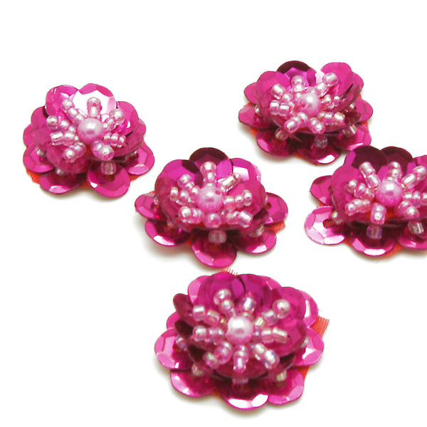 PINK SEQUIN FLOWER PACK 5 - sarahi.NYC
