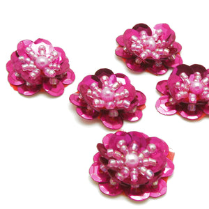 PINK SEQUIN FLOWER PACK 5 - sarahi.NYC